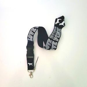 Car Keys Holder Love PINK Victoria's Secret Black One Size Lanyard with Clip